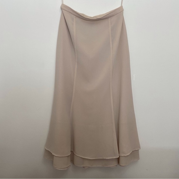 Joseph Ribkoff Nude Crepe Midi Skirt Size 8 Romantic Feminine Oldies Chic - Picture 4 of 12